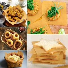 100 Raw Parchment Paper Sheets 15x15 Non Stick for Food Storage