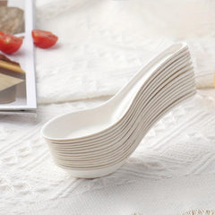 25pcs Disposable Spoons Sugarcane Pulp Tableware Degradable Soup Spoons