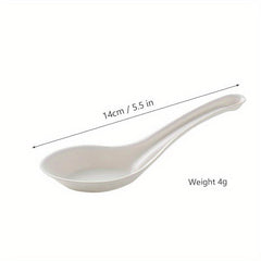25pcs Disposable Spoons Sugarcane Pulp Tableware Degradable Soup Spoons