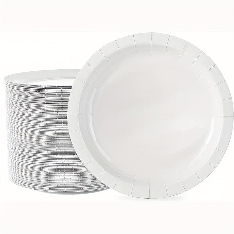 50 Pcs Golden Disposable Paper Plates Bulk Soak & Cut Proof for Party Wedding