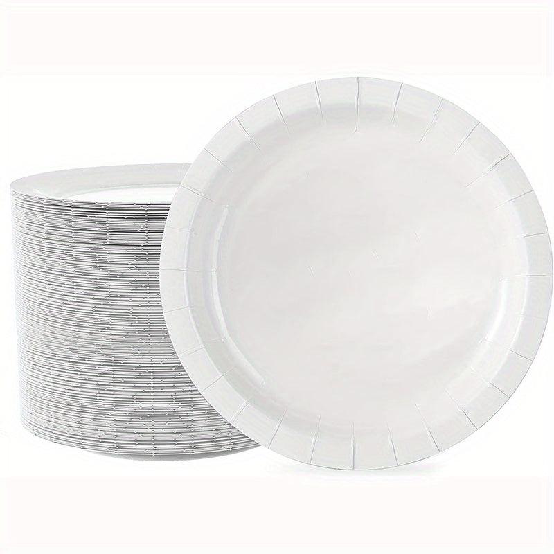 50 Pcs Golden Disposable Paper Plates Bulk Soak & Cut Proof for Party Wedding