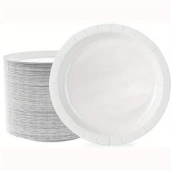 50 Pcs Golden Disposable Paper Plates Bulk Soak & Cut Proof for Party Wedding