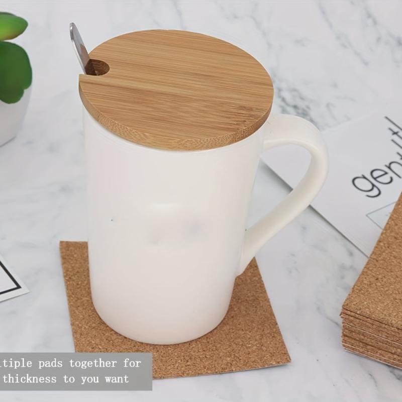 10 Pcs Adhesive Cork Squares for Coasters DIY Crafts Cork Board Sheets