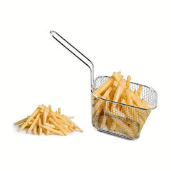 4pcs Mini French Fry Chips Baskets Mesh 4 Inch Stainless Steel Square