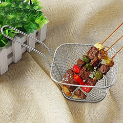 4pcs Mini French Fry Chips Baskets Mesh 4 Inch Stainless Steel Square