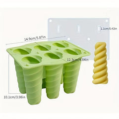 1pc Ice Cream Mold Homemade Popsicle Molds Shapes 6 Hole Spiral Ice Cream Mould