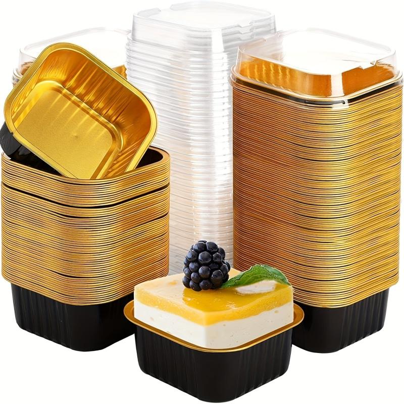 50pcs Aluminum Foil Pans With Lids 150ml Disposable Containers