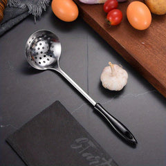 Stainless Steel Hot Pot Soup Spoon with Long Handle and Leak Filter