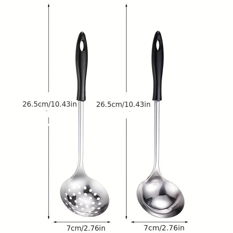 Stainless Steel Hot Pot Soup Spoon with Long Handle and Leak Filter