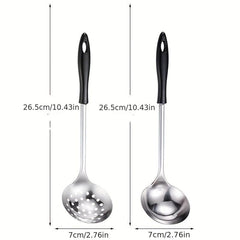 Stainless Steel Hot Pot Soup Spoon with Long Handle and Leak Filter