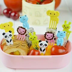 10pcs Cartoon Fruit Fork Set for Dessert Food Cocktail Buffet