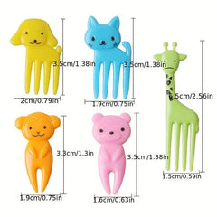 10pcs Cartoon Fruit Fork Set for Dessert Food Cocktail Buffet