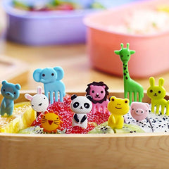 10pcs Cartoon Fruit Fork Set for Dessert Food Cocktail Buffet