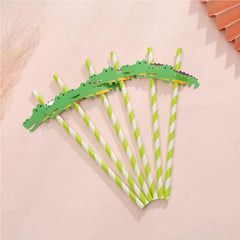 50pcs Cartoon Animal Paper Drinking Straws for Summer Drinks