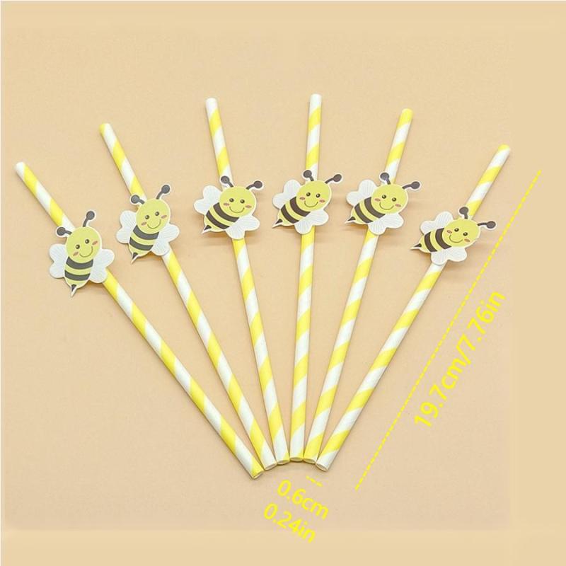 50pcs Cartoon Animal Paper Drinking Straws for Summer Drinks