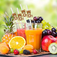 50pcs Cartoon Animal Paper Drinking Straws for Summer Drinks