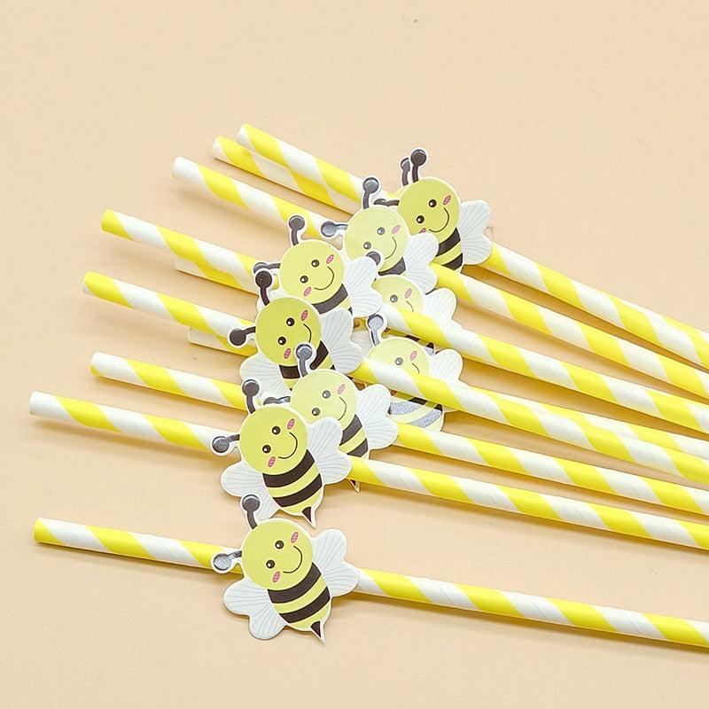 50pcs Cartoon Animal Paper Drinking Straws for Summer Drinks