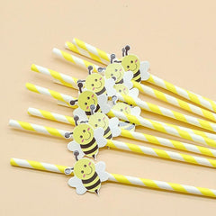 50pcs Cartoon Animal Paper Drinking Straws for Summer Drinks