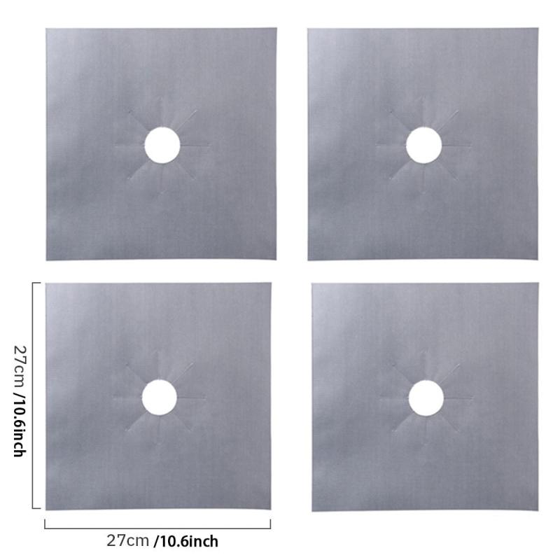 4pcs Non Stick Stove Burner Covers Reusable Protectors