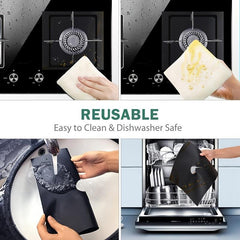 4pcs Non Stick Stove Burner Covers Reusable Protectors