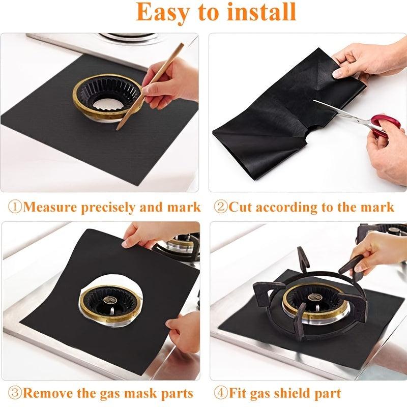 4pcs Non Stick Stove Burner Covers Reusable Protectors