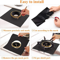 4pcs Non Stick Stove Burner Covers Reusable Protectors
