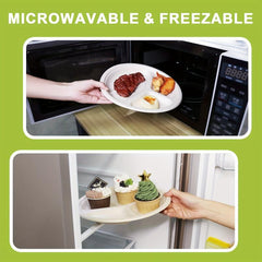 50pcs Biodegradable Dinner Plates 22 Microwave Safe Tableware Kit