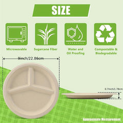 50pcs Biodegradable Dinner Plates 22 Microwave Safe Tableware Kit