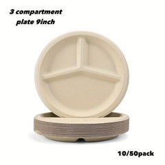 50pcs Biodegradable Dinner Plates 22 Microwave Safe Tableware Kit