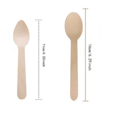 100pcs Natural Wooden Dessert Spoons for Parties and Weddings