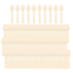 100pcs Natural Wooden Dessert Spoons for Parties and Weddings