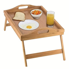 Bamboo Brown Folding Table Bed Tray Table Portable Bed Table