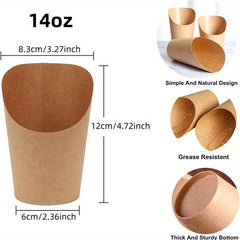 50pcs 14oz Disposable Paper Cups for French Fries Holder