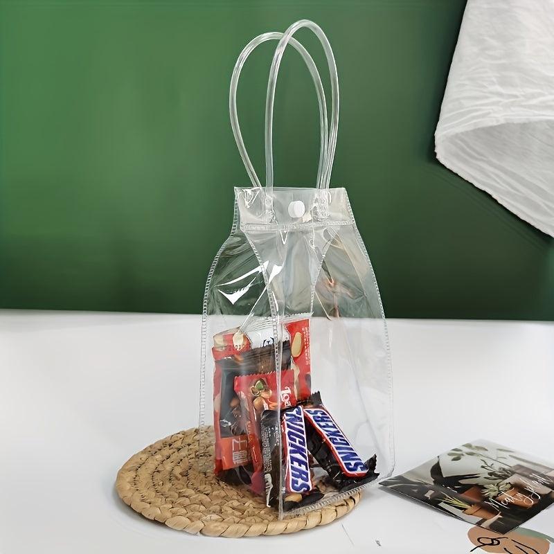 10pcs Clear Plastic Gift Bags Shopping Bags Take Out Bags for Parties