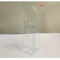 10pcs Clear Plastic Gift Bags Shopping Bags Take Out Bags for Parties