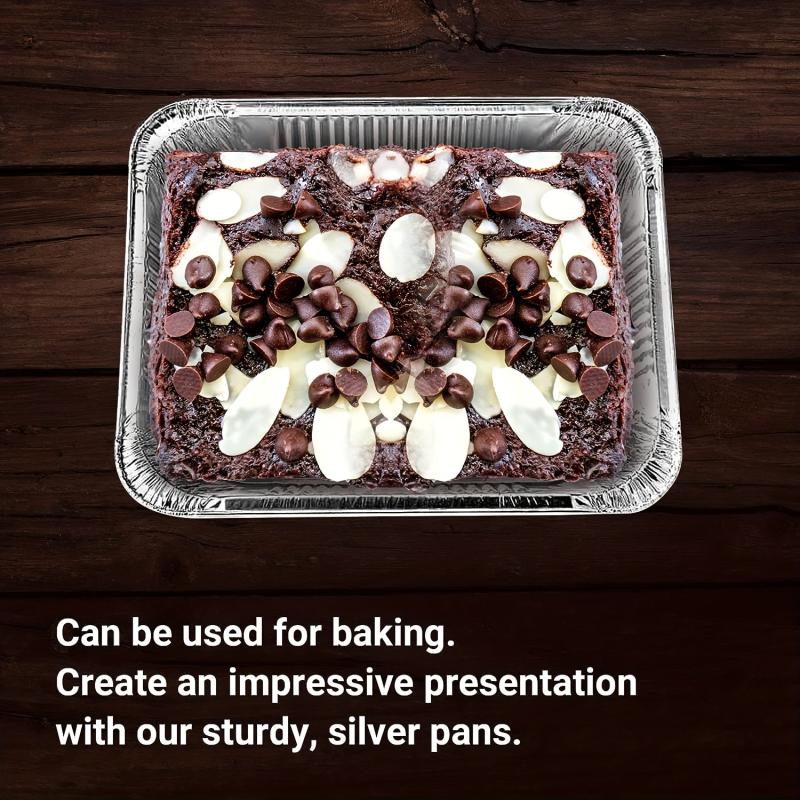 10pcs Aluminum Disposable Foil Pans Half Size Deep Steam Table Aluminum Tra