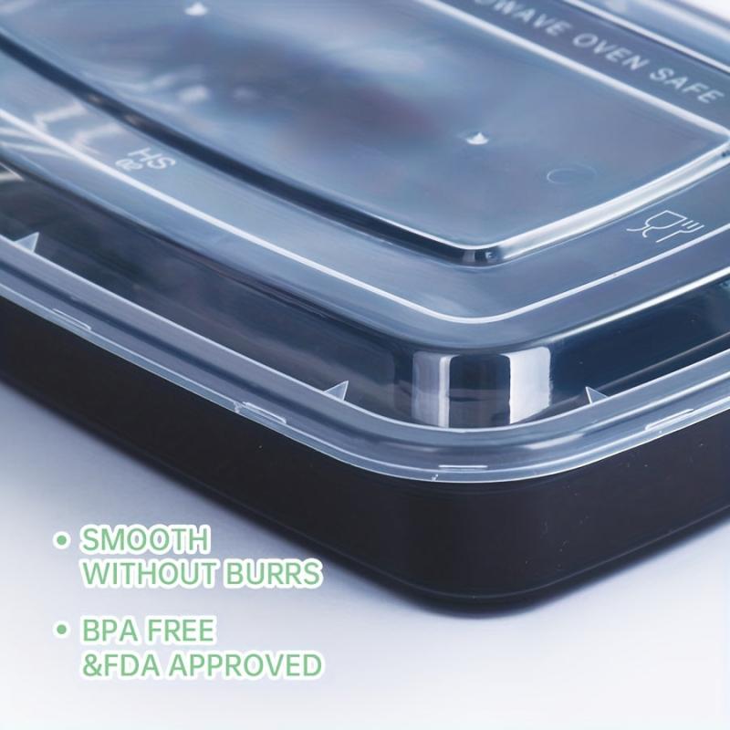 50pcs BPA Rectangular Food Storage Containers 28 Oz Stackable Leakproof