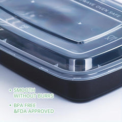 50pcs BPA Rectangular Food Storage Containers 28 Oz Stackable Leakproof