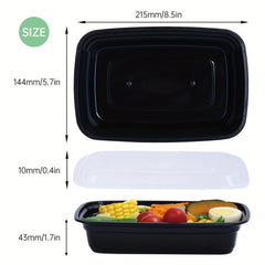 50pcs BPA Rectangular Food Storage Containers 28 Oz Stackable Leakproof