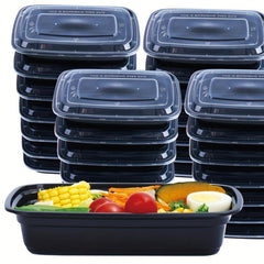 50pcs BPA Rectangular Food Storage Containers 28 Oz Stackable Leakproof