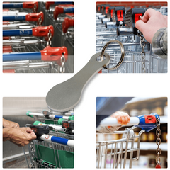 Supermarket Shopping Cart Keychain Token Stainless Steel Metal
