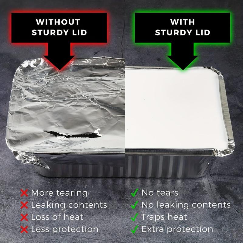 20 Pack 8x5.6 Aluminum Take Out Containers w/ Lids