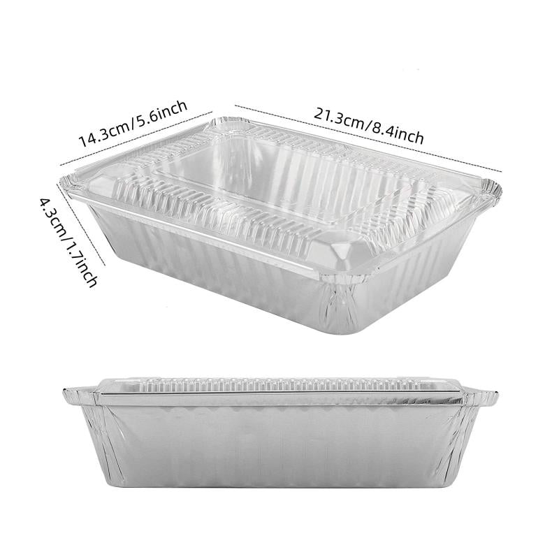 20 Pack 8x5.6 Aluminum Take Out Containers w/ Lids