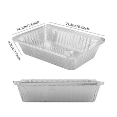 20 Pack 8x5.6 Aluminum Take Out Containers w/ Lids