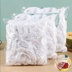 100pcs Disposable Food Cover Plastic Fresh Keeping Covers