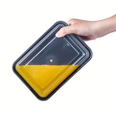 50pcs 28oz Disposable Plastic Square Reusable Lunch Box Stackable