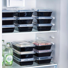 50pcs 28oz Disposable Plastic Square Reusable Lunch Box Stackable