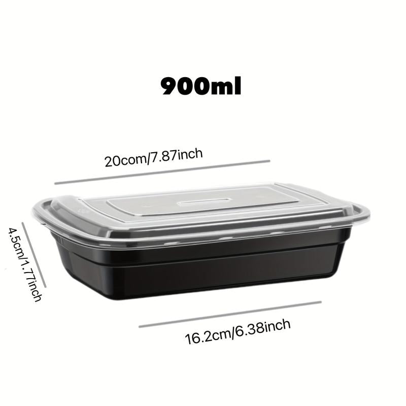 50pcs 28oz Disposable Plastic Square Reusable Lunch Box Stackable