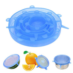 6pcs Silicone Stretch Lids Keep Food Fresh & Save Money