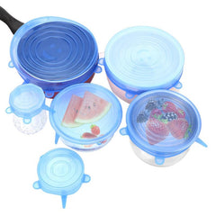 6pcs Silicone Stretch Lids Keep Food Fresh & Save Money